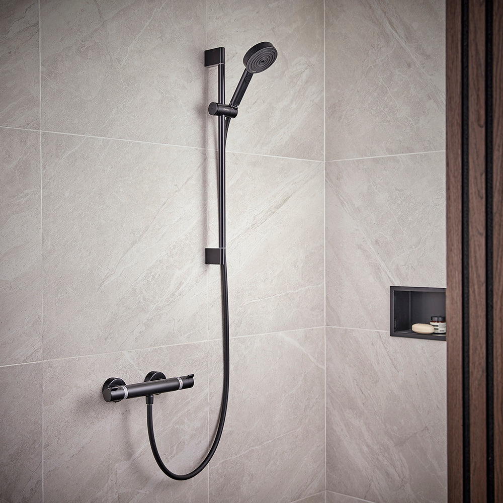 Hansgrohe Pulsify Select S Shower Set 105 3Jet Relaxation With Shower Bar 650mm Matt Black