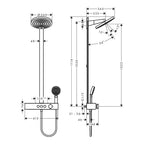 hansgrohe Pulsify S Thermostatic Shower Mixer Set 260 with ShowerTablet Select 400, Chrome