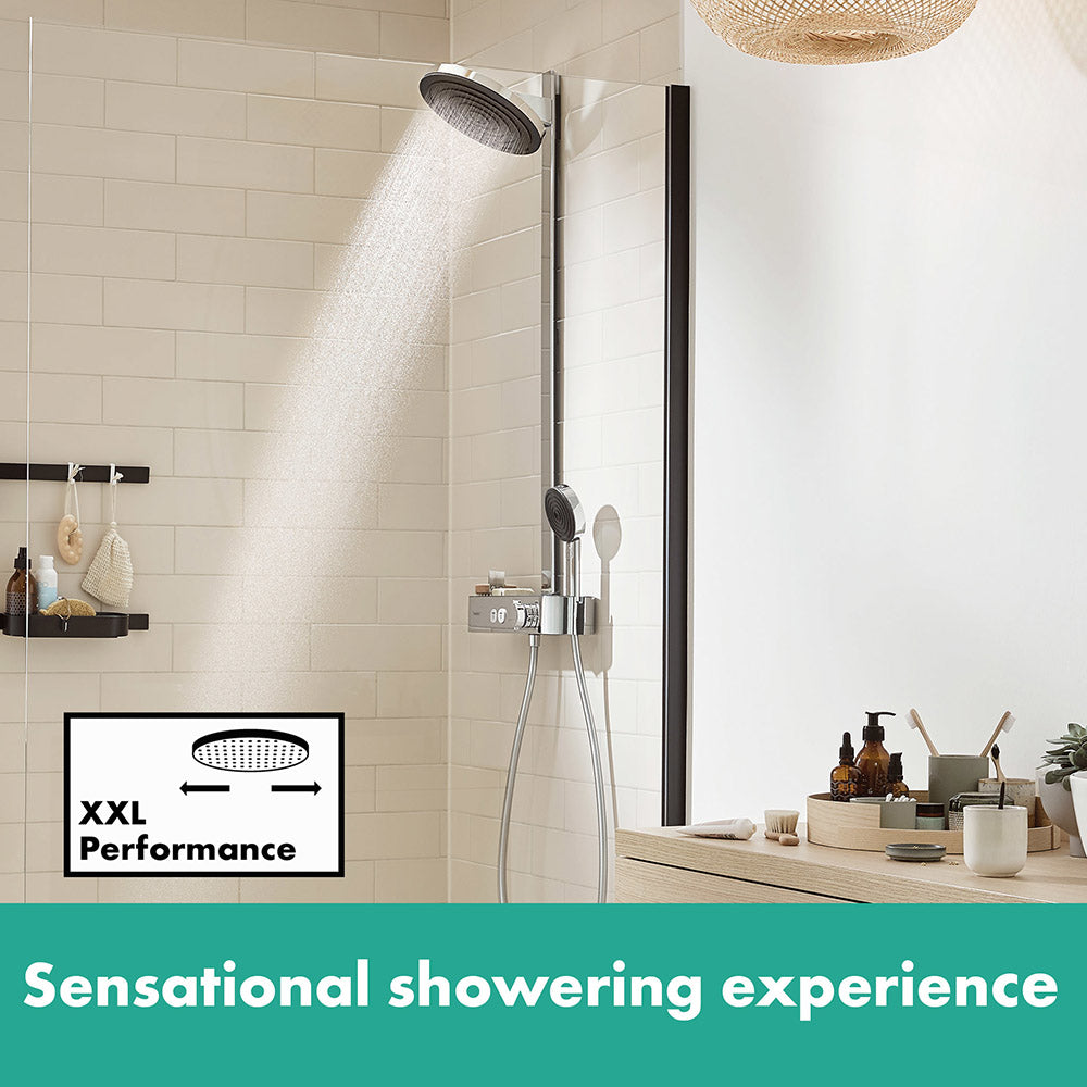 hansgrohe Pulsify S Thermostatic Shower Mixer Set 260 with ShowerTablet Select 400, Chrome
