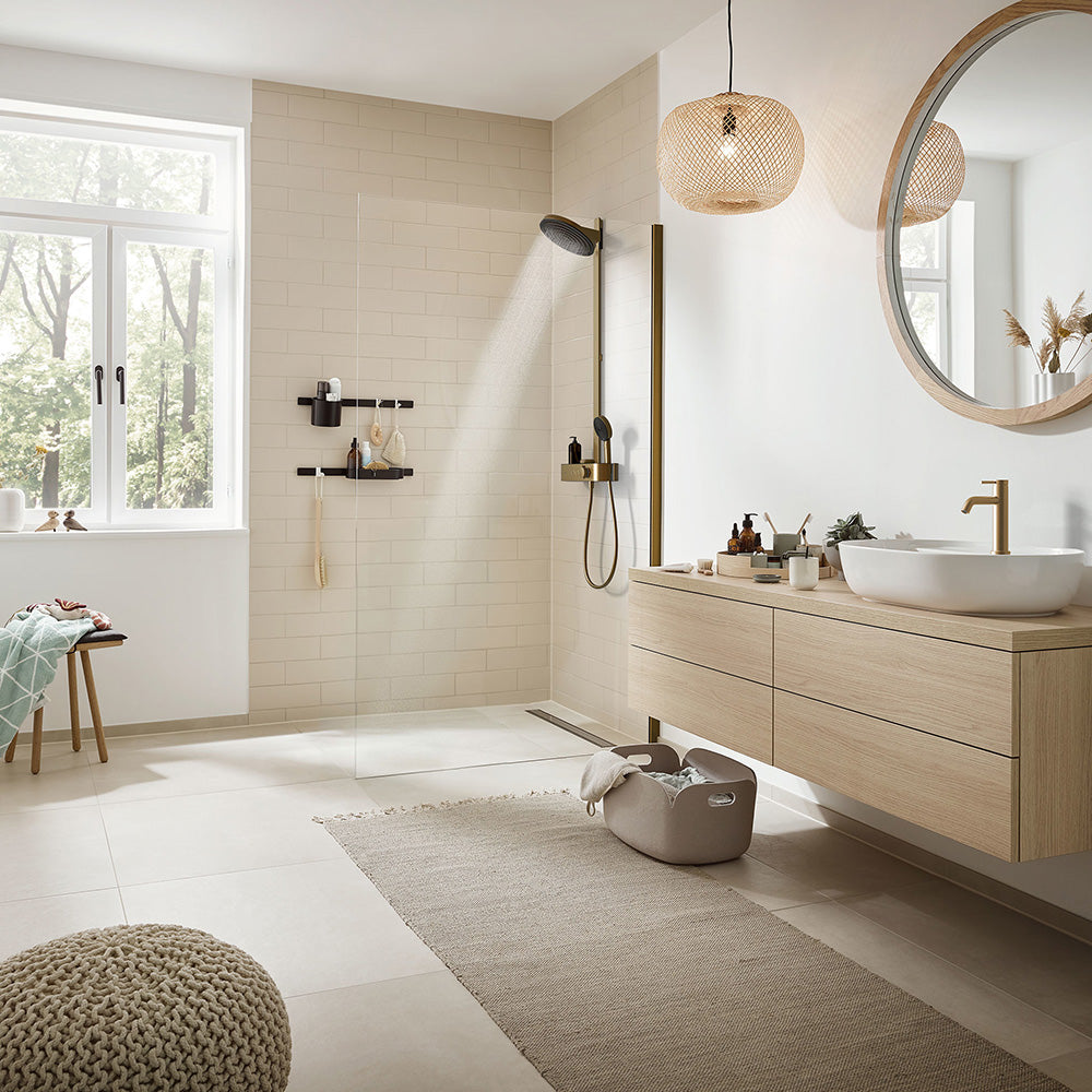 hansgrohe Pulsify S Thermostatic Shower Mixer Set 260 with ShowerTablet Select 400, Brushed Bronze