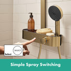 hansgrohe Pulsify S Thermostatic Shower Mixer Set 260 with ShowerTablet Select 400, Brushed Bronze