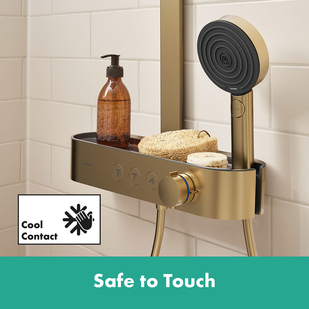 hansgrohe Pulsify S Thermostatic Shower Mixer Set 260 with ShowerTablet Select 400, Brushed Bronze