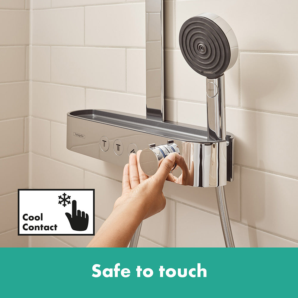 hansgrohe Pulsify S Thermostatic Shower Mixer Set 260 EcoSmart with ShowerTablet Select 400, Chrome