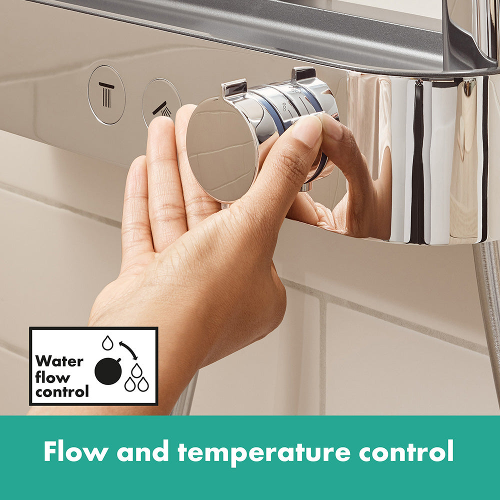 hansgrohe Pulsify S Thermostatic Shower Mixer Set 260 EcoSmart with ShowerTablet Select 400, Chrome