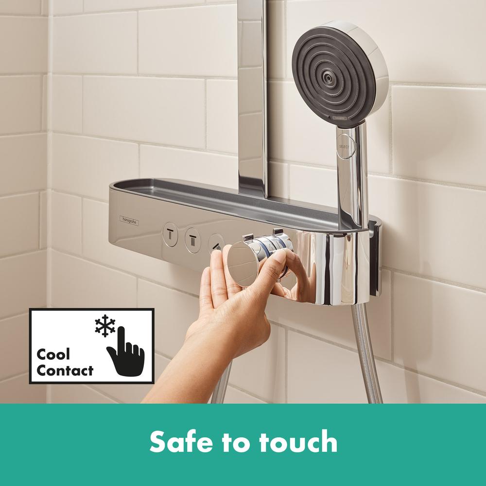 hansgrohe Pulsify S Thermostatic Shower Mixer Set 260 EcoSmart with ShowerTablet Select 400, Chrome