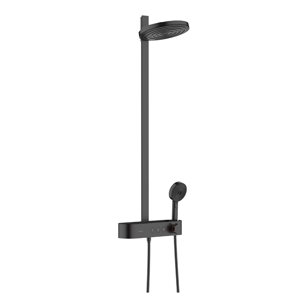 hansgrohe Pulsify S Thermostatic Shower Mixer Set 260 EcoSmart with ShowerTablet Select 400, Matt Black