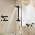 hansgrohe Pulsify S Thermostatic Shower Mixer Set 260 EcoSmart with ShowerTablet Select 400, Matt Black