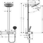 hansgrohe Pulsify S Thermostatic Shower Mixer Set 260 EcoSmart with ShowerTablet Select 400, Matt Black