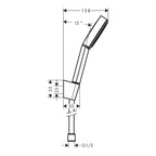 hansgrohe Pulsify S Shower Handset 105 1 Spray with Holder and Shower Hose 125 cm, Chrome