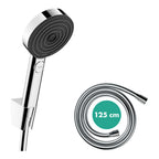 hansgrohe Pulsify Select S Shower Handset 105 3 Spray Relaxation with Holder and Shower Hose 125 cm, Chrome