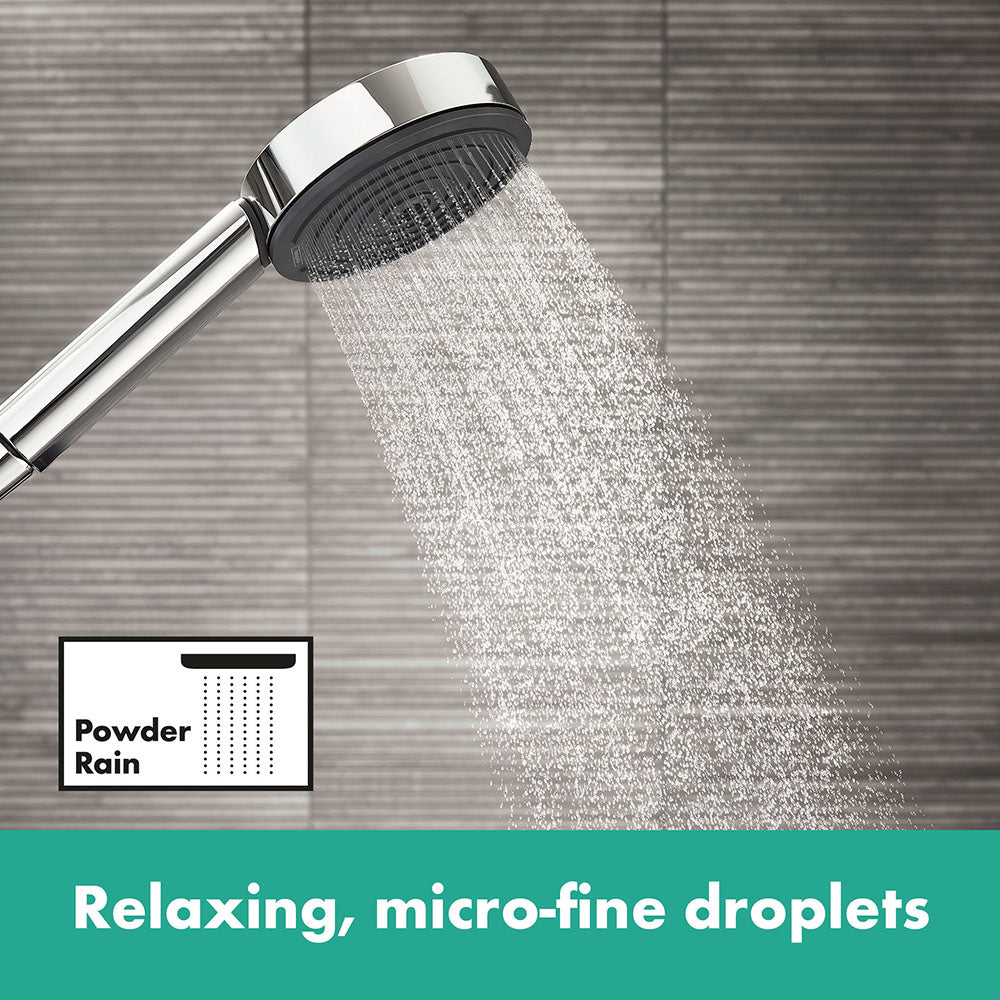 hansgrohe Pulsify Select S Shower Handset 105 3 Spray Relaxation with Holder and Shower Hose 125 cm, Chrome
