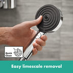 hansgrohe Pulsify Select S Shower Handset 105 3 Spray Relaxation with Holder and Shower Hose 125 cm, Chrome