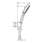hansgrohe Pulsify Select S Shower Handset 105 3 Spray Relaxation with Holder and Shower Hose 125 cm, Matt Black