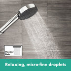 hansgrohe Pulsify Select S Shower Handset 105 3 Spray Relaxation with Holder and Shower Hose 160 cm, Chrome