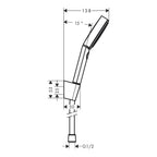 hansgrohe Pulsify Select S Shower Handset 105 3 Spray Relaxation with Holder and Shower Hose 160 cm, Chrome