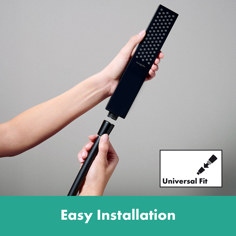 hansgrohe Pulsify E Baton Shower Handset 100 1 Spray EcoSmart, Matt Black
