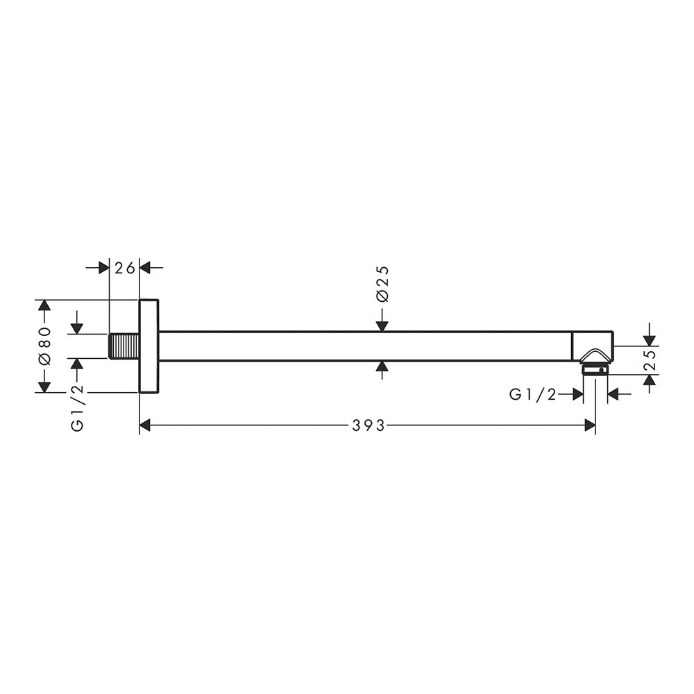 hansgrohe Shower Arm S 39 cm, Chrome