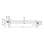 hansgrohe Shower Arm S 39 cm, Chrome