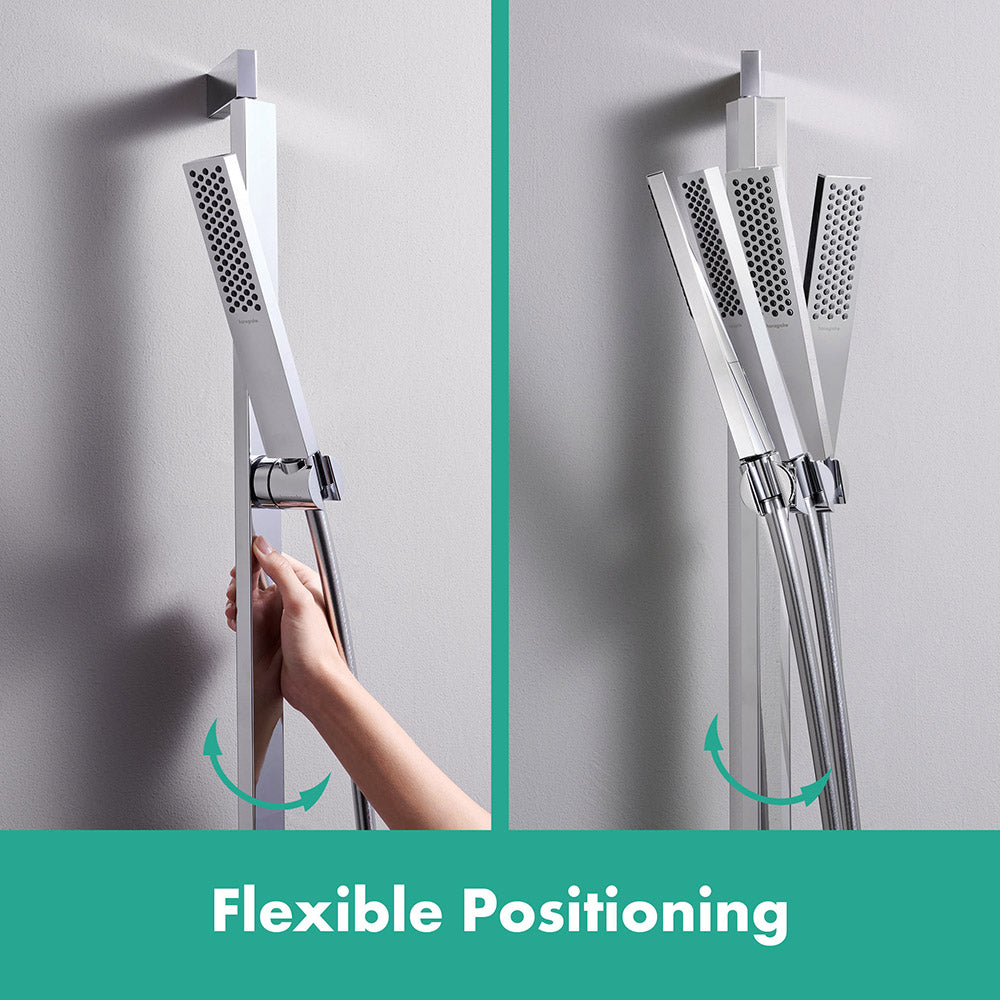 hansgrohe Pulsify E Shower Handset 100 1 Spray EcoSmart with Shower Rail 65 cm, Chrome