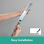 hansgrohe Pulsify E Shower Handset 100 1 Spray EcoSmart with Shower Rail 65 cm, Chrome