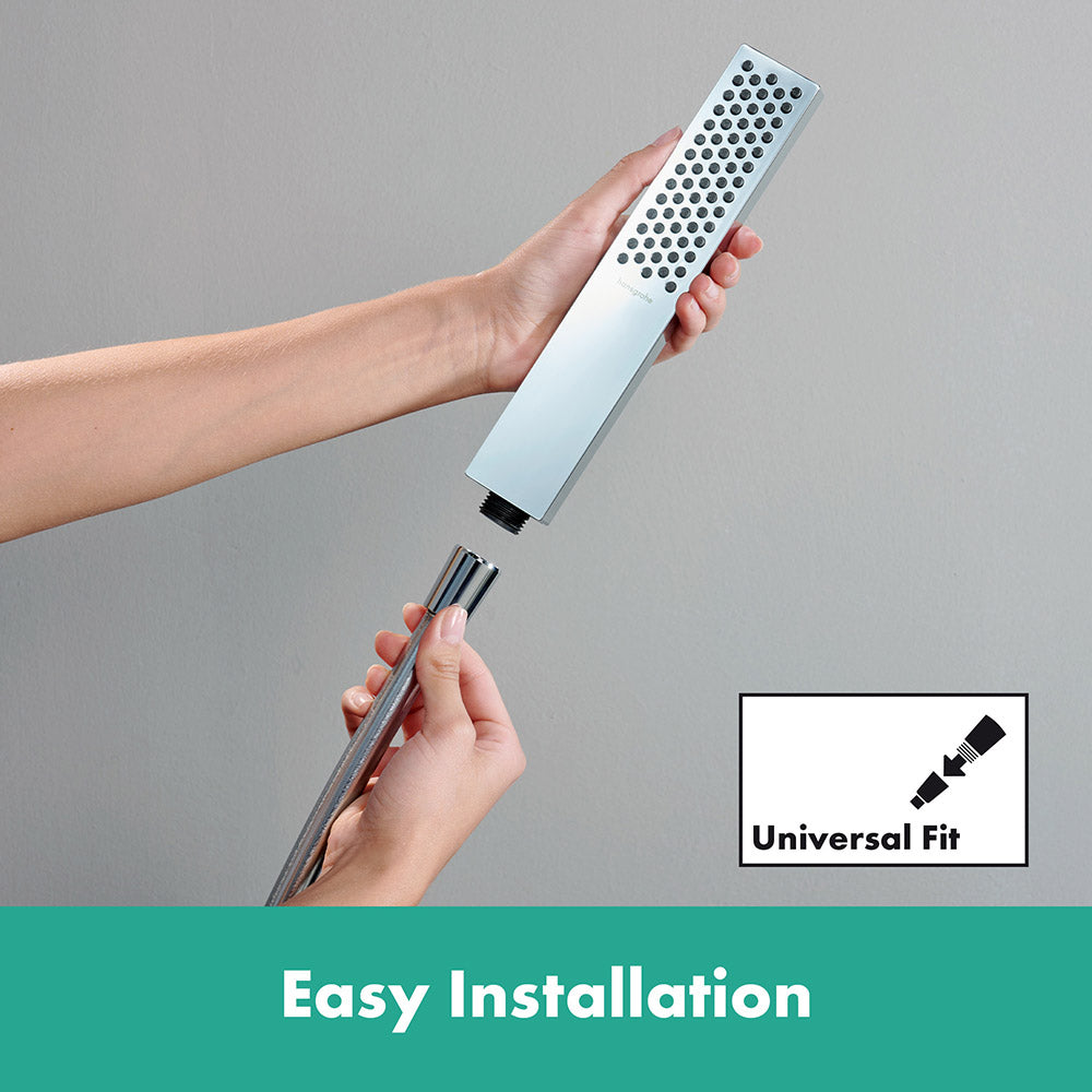 hansgrohe Pulsify E Shower Handset 100 1 Spray EcoSmart with Shower Rail 65 cm, Chrome