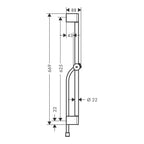hansgrohe Unica Shower Rail Pulsify S 65 cm with push slider and Isiflex shower hose 160 cm, Chrome