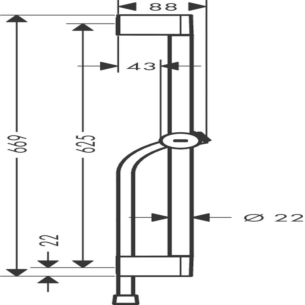 hansgrohe Unica Shower Rail Pulsify S 65 cm with push slider and Isiflex shower hose 160 cm, Matt Black