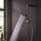 hansgrohe Raindance Select S Shower Handset 120 3 Spray PowderRain, Brushed Black, Chrome