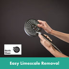 hansgrohe Raindance Select S Shower Handset 120 3 Spray PowderRain, Brushed Black, Chrome
