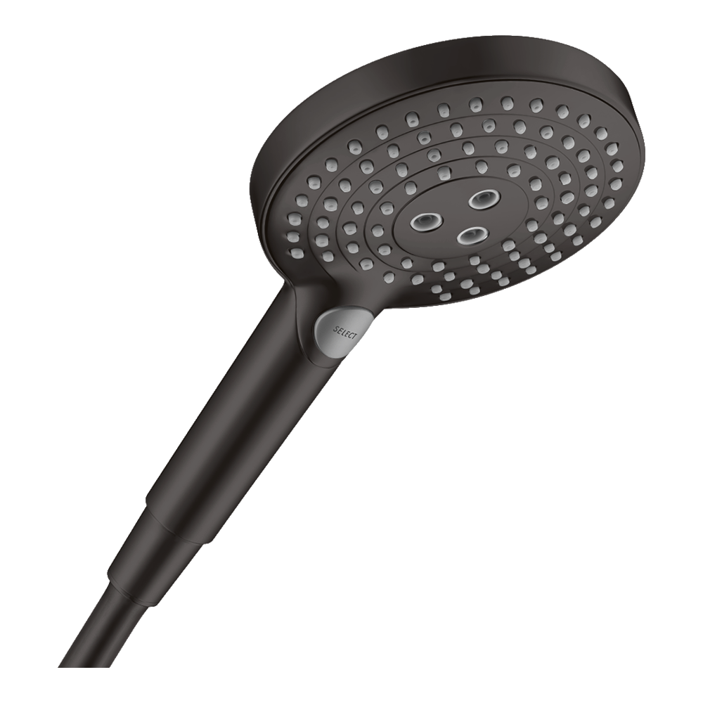 hansgrohe Raindance Select S Shower Handset 120 3 Spray PowderRain, Matt Black