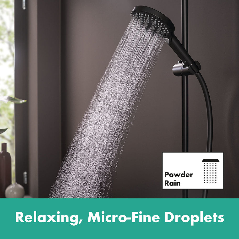 hansgrohe Raindance Select S Shower Handset 120 3 Spray PowderRain, Matt Black