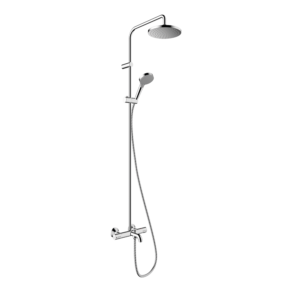 Hansgrohe Vernis Blend Showerpipe 200 1Jet Ecosmart With Bath Thermostat Chrome