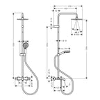 Hansgrohe Vernis Blend Showerpipe 200 1Jet Ecosmart With Bath Thermostat Chrome