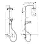 Hansgrohe Vernis Shape Showerpipe 230 1Jet Green With Thermostat Chrome