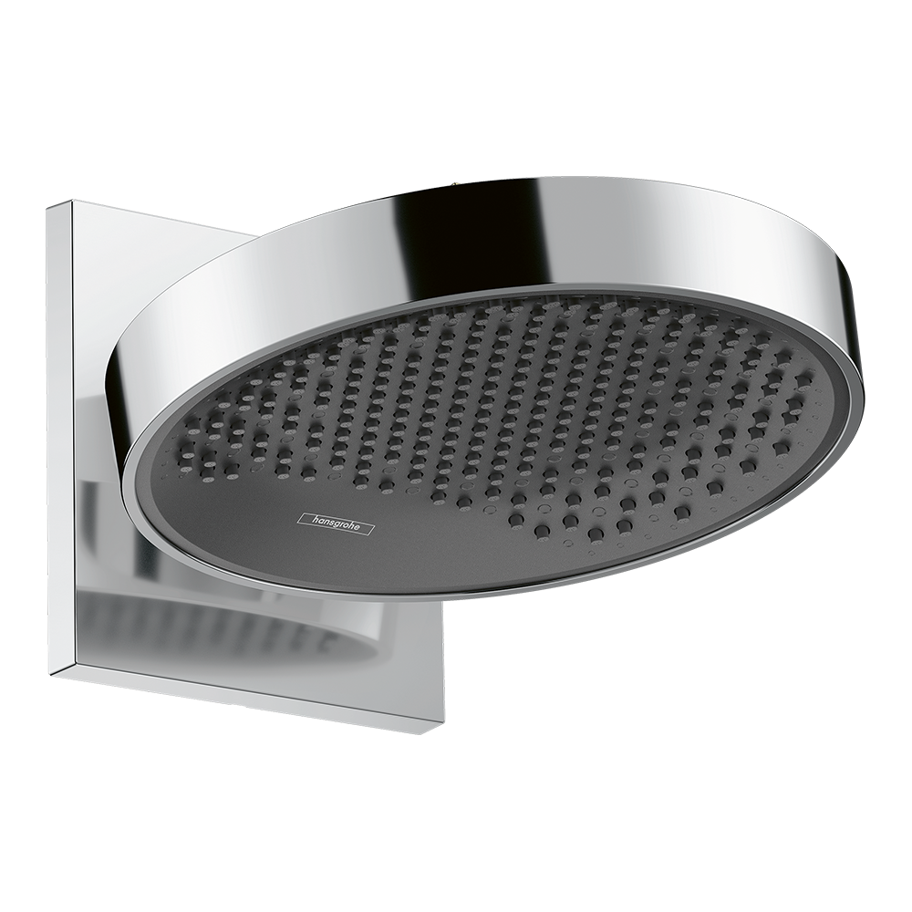 hansgrohe Rainfinity Fixed Shower Head 250 1 Spray with wall connector, Chrome