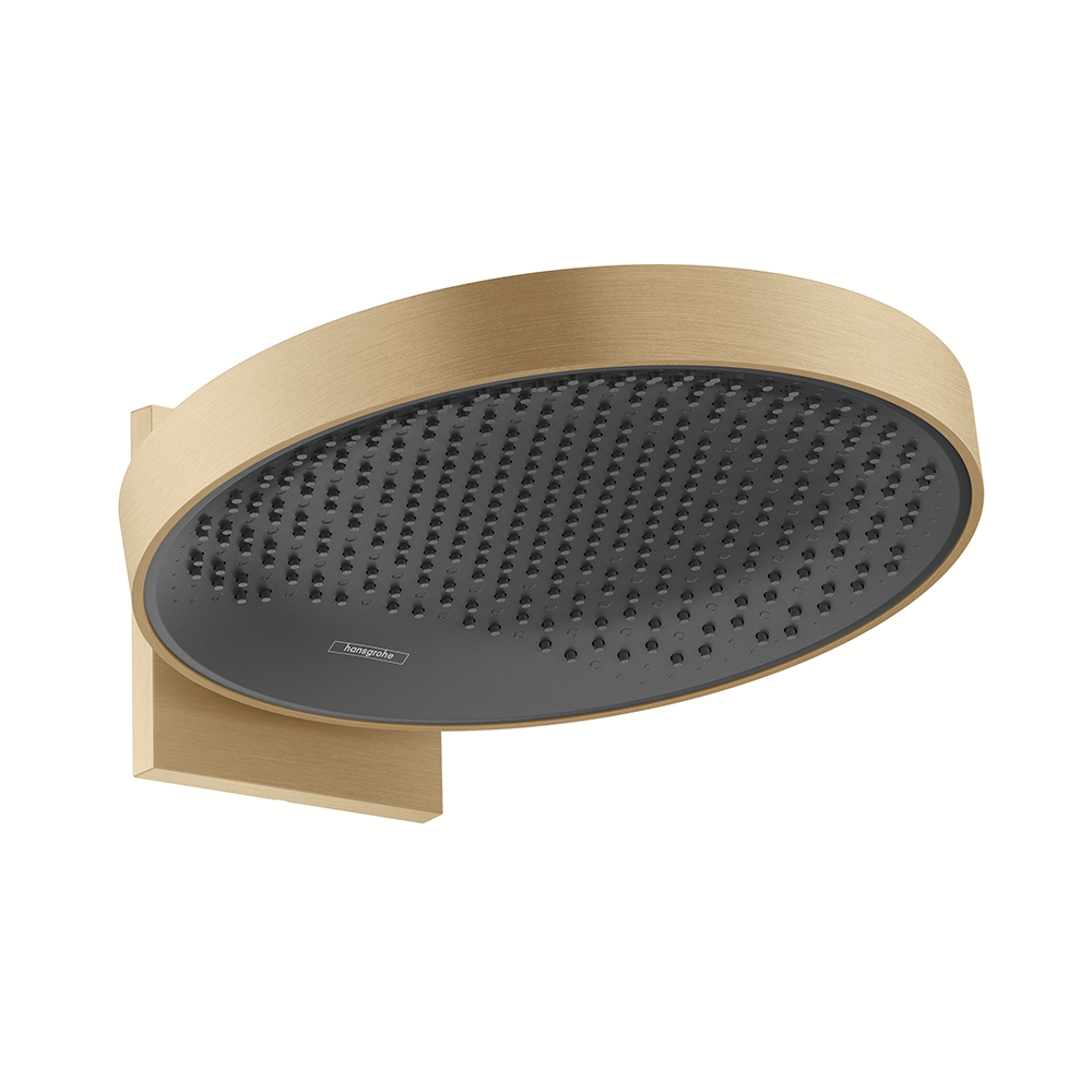 hansgrohe Rainfinity Fixed Shower Head 360 1 Spray with wall connector, Brushed Bronze