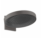 hansgrohe Rainfinity Fixed Shower Head 360 1 Spray with wall connector, Brushed Black, Chrome