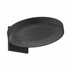hansgrohe Rainfinity Fixed Shower Head 360 1 Spray with wall connector, Matt Black