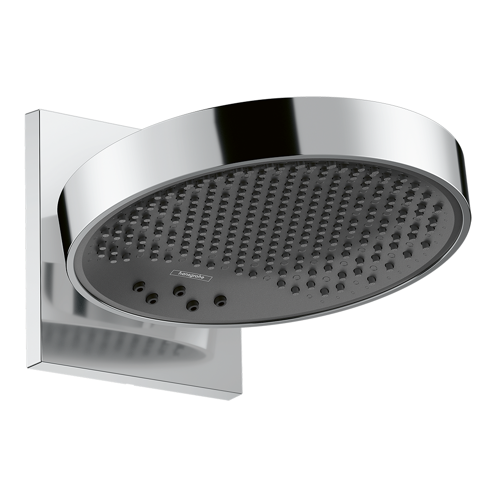 hansgrohe Rainfinity Fixed Shower Head 250 3 Spray with wall connector, Chrome