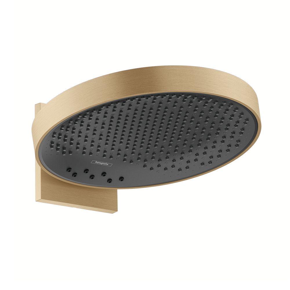 hansgrohe Rainfinity Fixed Shower Head 360 3 Spray with wall connector, Brushed Bronze