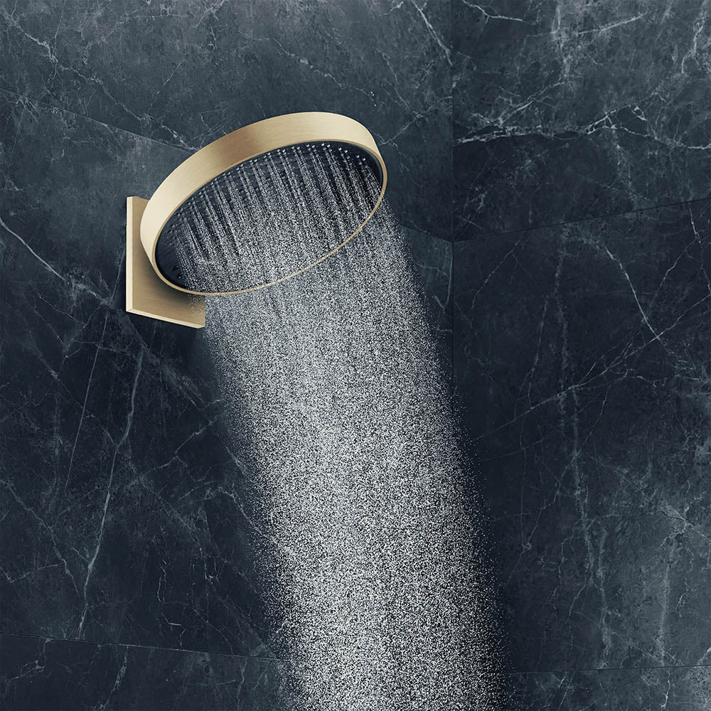 hansgrohe Rainfinity Fixed Shower Head 360 3 Spray with wall connector, Brushed Bronze