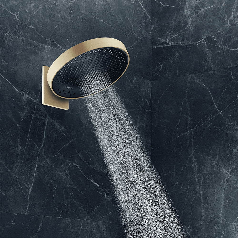 hansgrohe Rainfinity Fixed Shower Head 360 3 Spray with wall connector, Brushed Bronze