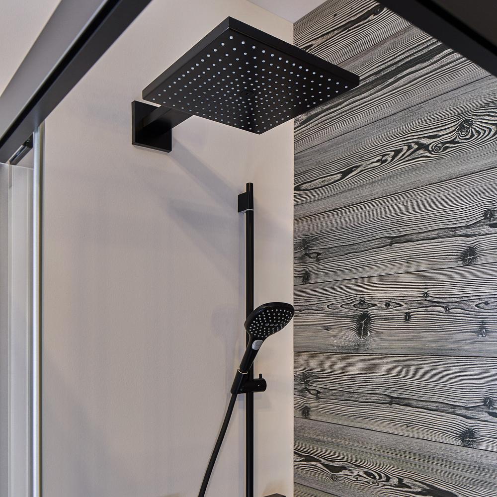 hansgrohe Raindance E Fixed Shower Head 300 1 Spray with shower arm, Matt Black