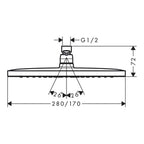hansgrohe Croma E Fixed Shower Head 280 1 Spray, Chrome