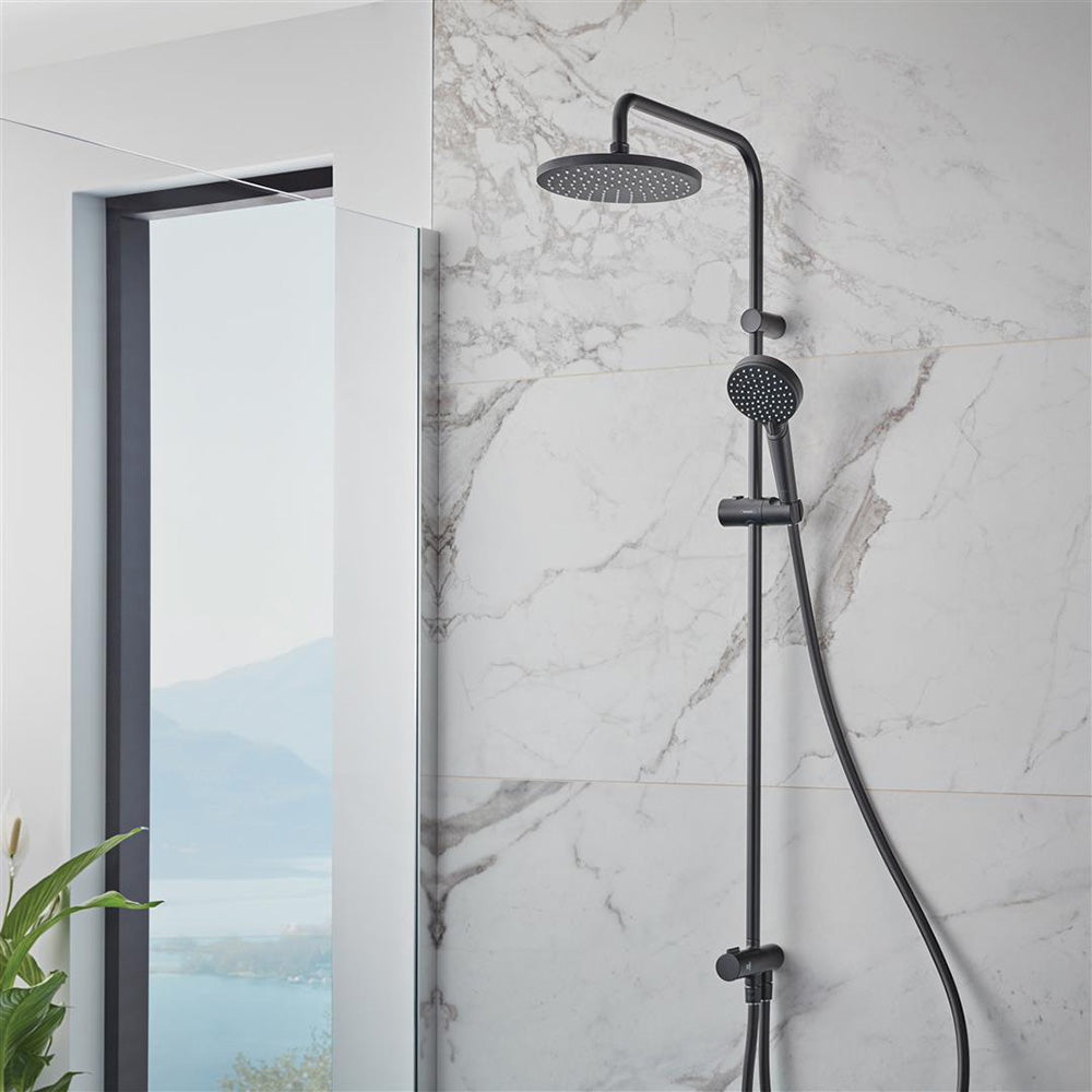 Hansgrohe Vernis Blend Showerpipe 200 1 Jet Ecosmart Reno Matt Black