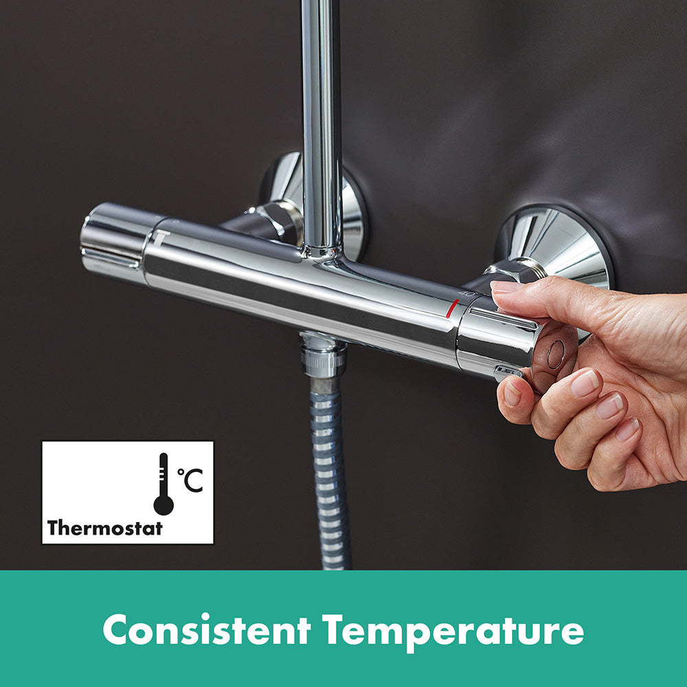 Hansgrohe Vernis Blend Showerpipe 200 1 Jet With Thermostatic Chrome