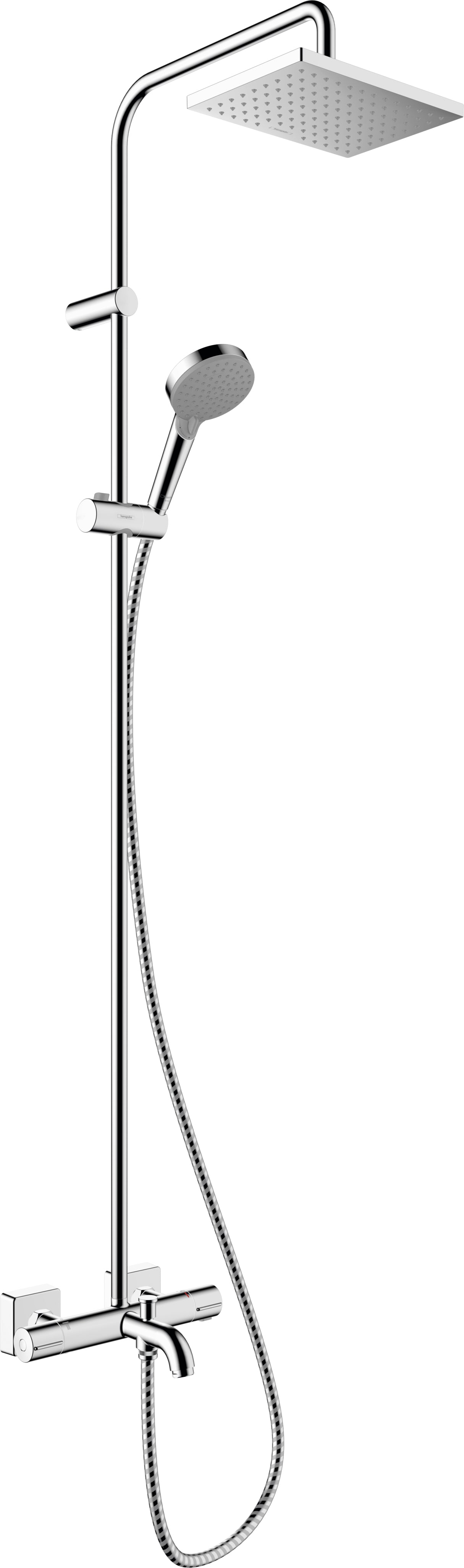 Hansgrohe Vernis Shape Showerpipe 230 1Jet Ecosmart With Bath Thermostat Chrome