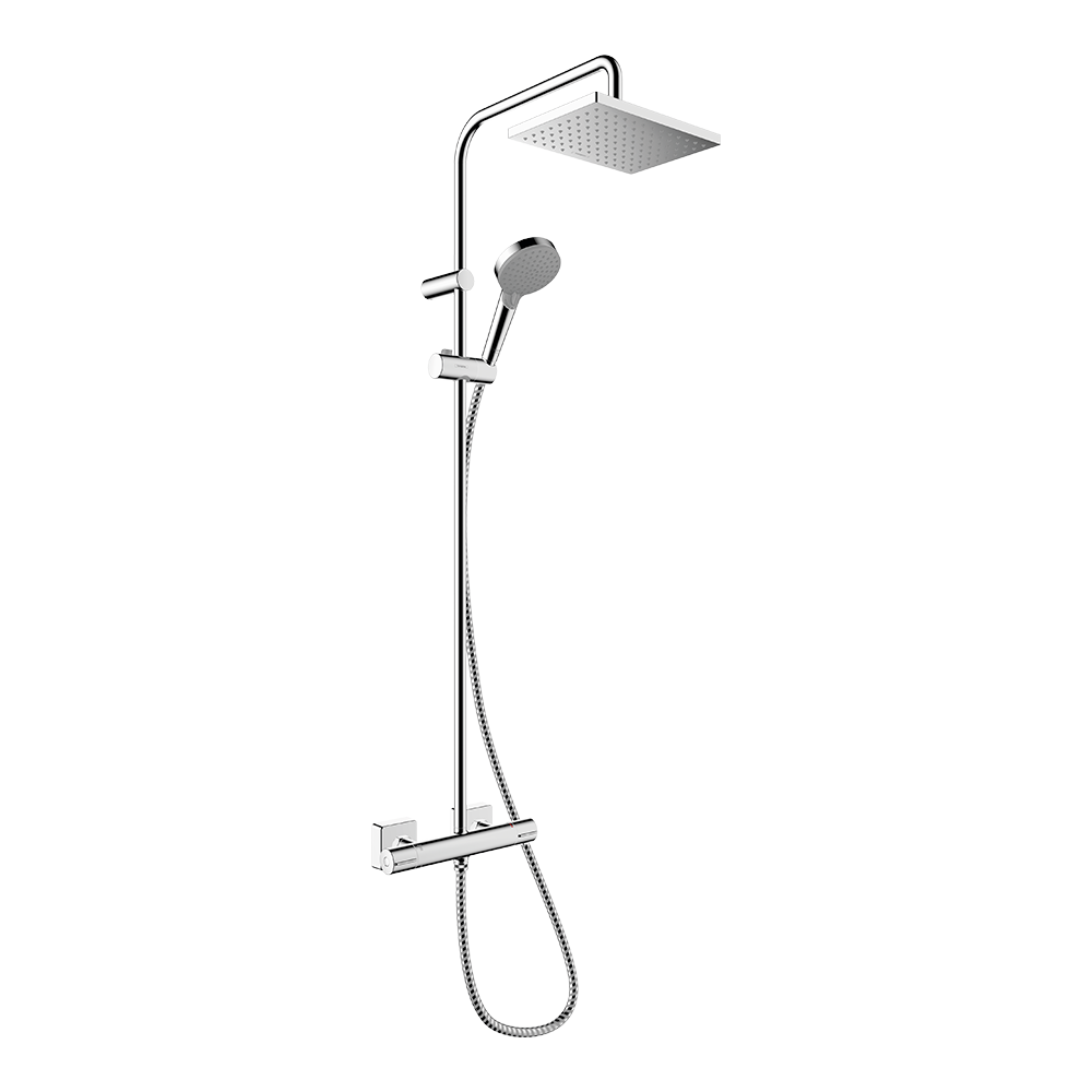 Hansgrohe Vernis Shape Showerpipe 230 1 Jet With Thermostatic Chrome