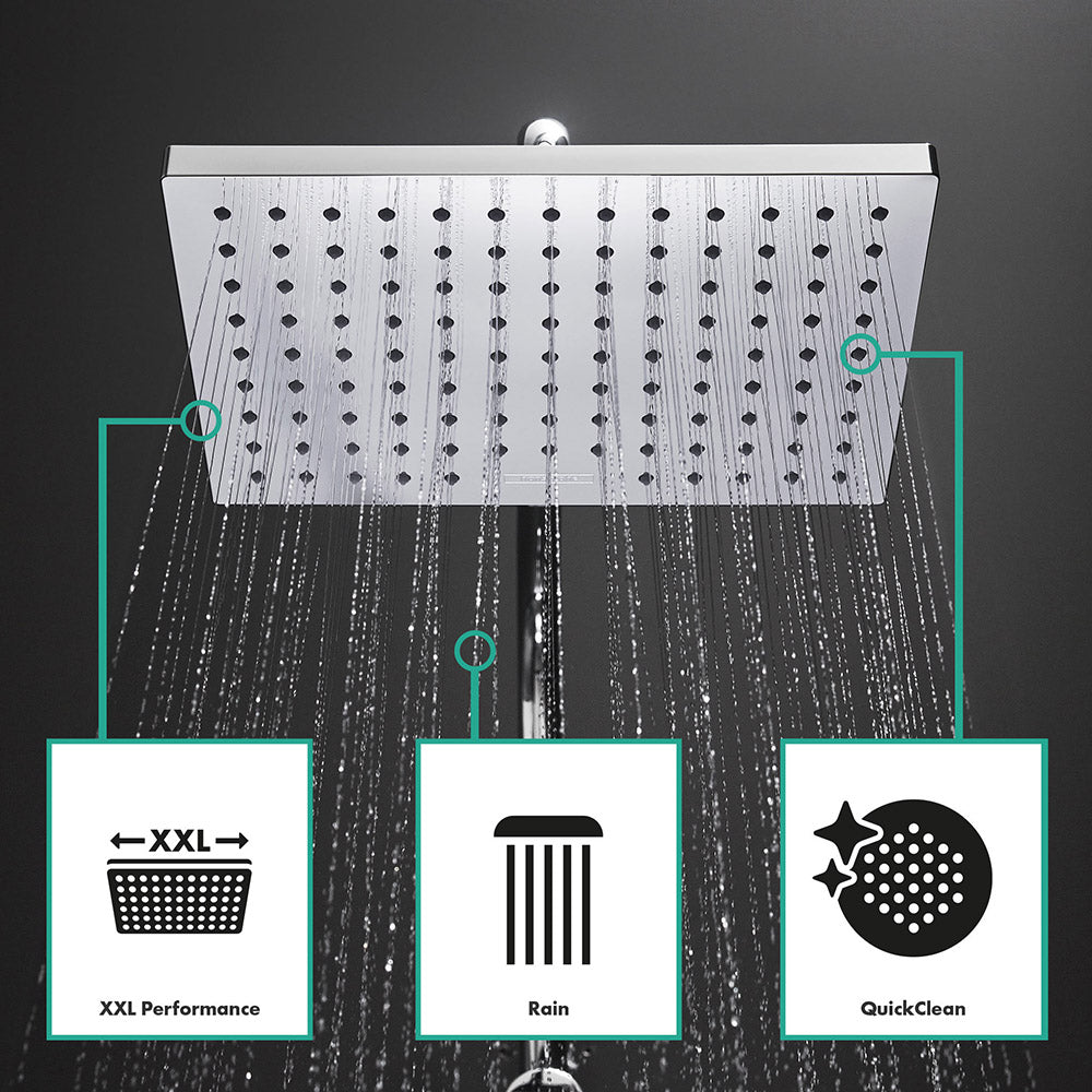 Hansgrohe Vernis Shape Showerpipe 230 1 Jet With Thermostatic Chrome