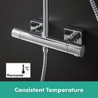 Hansgrohe Vernis Shape Showerpipe 230 1 Jet With Thermostatic Chrome